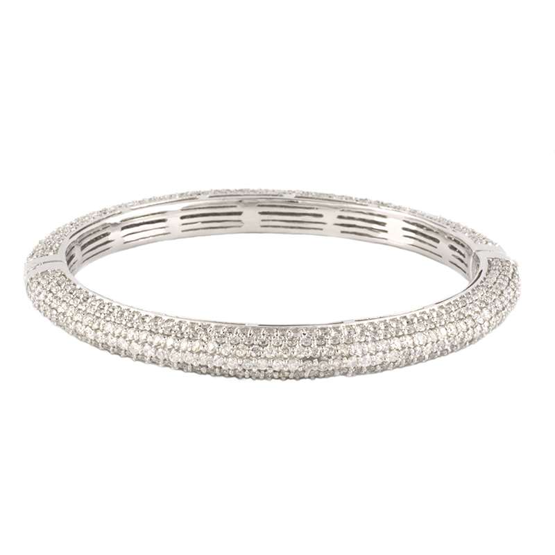18k White Gold Diamond Pave Set Bracelet 10.18ct | Rich Diamonds